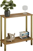 Konsole i sekretarzyki - Konsola minimalistyczna na złotym stelażu dąb lancelot W5-Z76 - miniaturka - grafika 1