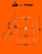 Bluzy męskie - Wrangler AMERICANA CREW Chocolate luźna bawełniana bluza logo L - miniaturka - grafika 1