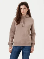 Bluzy damskie - Calvin Klein Jeans Bluza Monologo J20J223536 Beżowy Regular Fit - miniaturka - grafika 1