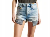 Spodenki damskie - Spodenki damskie Superdry Embroidery jeansowe-W28 - miniaturka - grafika 1