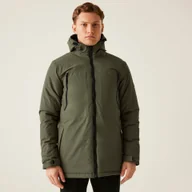 Kurtki i kamizelki sportowe męskie - Regatta Męska kurtka przejściowa przeciwdeszczowa ocieplana Larrick Szary, Rozmiar: L - miniaturka - grafika 1