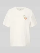 Koszulki i topy damskie - T-shirt z czystej bawełny, krój regular fit, model 'VIVVI' - miniaturka - grafika 1