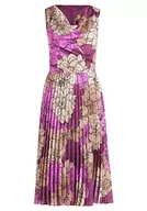 Sukienki - Vera Mont Damska sukienka koktajlowa z plisą, biały/fioletowy, 38 - miniaturka - grafika 1