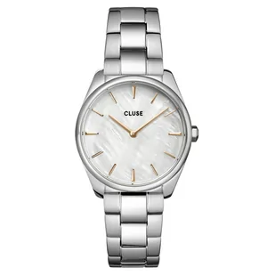 Zegarek Cluse Zegarek CW11211 Steel White Pearl/Silver - - Zegarki damskie - miniaturka - grafika 2