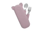 Sztućce dla dzieci - The Cotton Cloud Sztućce W Silikonowym Pokrowcu, Koala/Dusty Pink - miniaturka - grafika 1