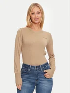 Swetry damskie - Guess Jeans Kardigan W4BR83 Z3HO2 Brązowy Regular Fit - miniaturka - grafika 1