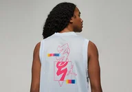 Koszulki męskie - Nike Air Jordan Zion Dri-Fit Tank Top Half Blue - miniaturka - grafika 1