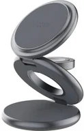Ładowarki do telefonów - Fixed Ładowarka indukcyjna 3w1 MagPowerstation Round, Qi, MagSafe, 15W 5W szara - miniaturka - grafika 1