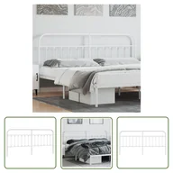 Inne meble do sypialni - The Living Store Metalowe wezgłowie - białe - 193 cm - Wezgłowie - miniaturka - grafika 1