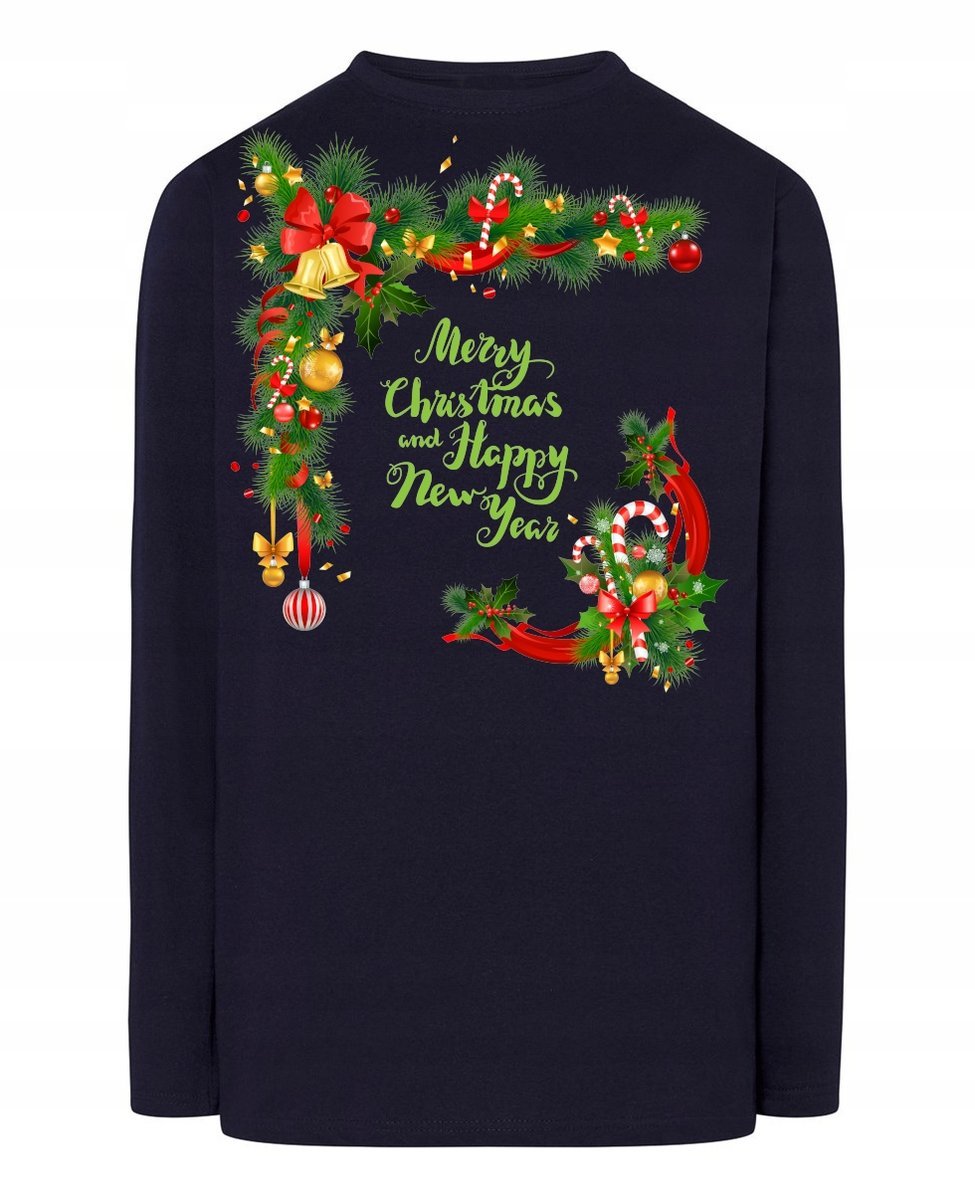Longsleeve nadruk Merry Christmas New Year R.5XL