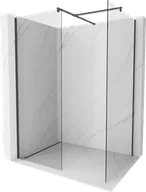 Ścianki i drzwi prysznicowe - Mexen Kioto ścianka prysznicowa Walk-in 160 x 105 cm, transparent, czarna - 800-160-202-70-00-105 - miniaturka - grafika 1