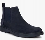 Botki męskie - GEOX SZTYBLETY MĘSKIE GRANATOWE WSUWANE SKÓRA 44 Ż8B - miniaturka - grafika 1