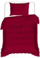 Pościel - Pościel Z Falbaną 140X200 Czerwona 2934 - miniaturka - grafika 1