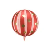 Balony i akcesoria - Balon foliowy Piłka w gwiazdki 75cm czerwony - miniaturka - grafika 1