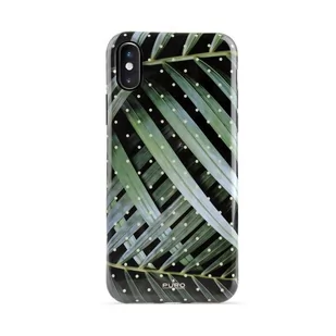 PURO Glam Tropical Leaves - Etui iPhone Xs / X (Brilliant Leaves) IPCXCTROPICAL1BLK - Etui i futerały do telefonów - miniaturka - grafika 1