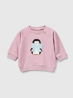 Bluzy i sweterki niemowlęce - Benetton Bluza w kolorze jasnoróżowym - miniaturka - grafika 1