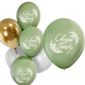 Balony i akcesoria - Balony boho z nadrukiem "Chrzest Święty" 6 szt. - miniaturka - grafika 1