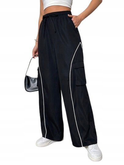 SHEIN DAMSKIE SPODNIE CZARNE PROSTE CASUAL 36 ŁWB