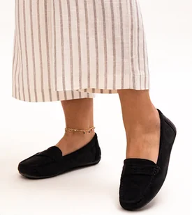 Czarne klasyczne mokasyny Mortona-36 - Mokasyny damskie - miniaturka - grafika 1