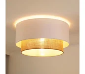 Lampy sufitowe - Duolla - Lampa sufitowa BOHO 1xE27/15W/230V śr. 45 cm biała/brązowa - miniaturka - grafika 1