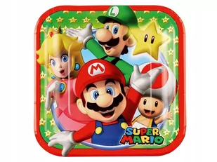 Talerzyki urodzinowe Super Mario Bros 18 cm 8 szt - Miseczki i talerzyki dla dzieci - miniaturka - grafika 1