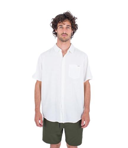 Hurley Koszula męska z krótkim rękawem - O&O Stretch biały wrzos