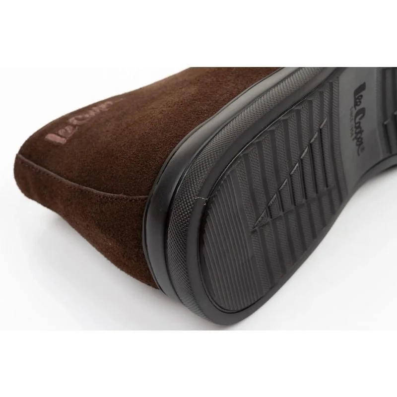 Męskie skórzane buty Lee Cooper, brązowe 43