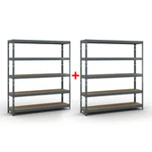 Szafy i regały magazynowe - B2B Partner Regał półkowy 1786 x 1600 x 400 mm, nośność 350 kg 1+1 GRATIS 540043 - miniaturka - grafika 1