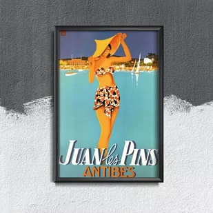 Plakat retro do salonu Francja Juan Les Pins - Plakaty - miniaturka - grafika 1