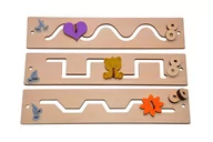 Zabawki interaktywne dla dzieci - Zestaw małych kolorowych labiryntów do tablicy manipulacyjnej, sensorycznej. - miniaturka - grafika 1