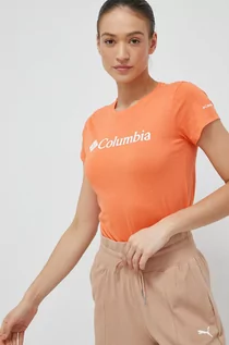 Koszulki sportowe damskie - Columbia t-shirt damski kolor pomarańczowy - grafika 1