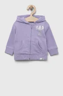 Bluzy i sweterki niemowlęce - GAP bluza niemowlęca x Disney kolor fioletowy z kapturem z nadrukiem - Gap - miniaturka - grafika 1