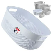 Pojemniki biurowe - Koszyk prostokątny 12L Curver Filo Recycled, biały - miniaturka - grafika 1