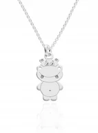 Biżuteria dla dzieci - Naszyjnik dziecięcy hipcio hipopotam srebro 925 50 cm - miniaturka - grafika 1