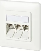 Gniazdka elektryczne - Metz METZ CONNECT C6Amodul 3-portowa puszka podtynkowa 180M, czysta biel RAL9010 - miniaturka - grafika 1