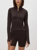 Bluzy damskie - Reserved - Bluza z suwakiem - ciemnobrązowy - miniaturka - grafika 1