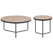 Ławy i stoliki kawowe - Beliani Zestaw 2 stolików kawowych jasne drewno MELODY Big and Medium - miniaturka - grafika 1