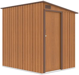 Domek narzędziowy JASPER 150x194cm Oak Brown, metalowy, z pojedynczymi drzwiami, wentylowany, idealny schowek na sprzęt ogrodowy Hardmaister - Altany ogrodowe - miniaturka - grafika 1