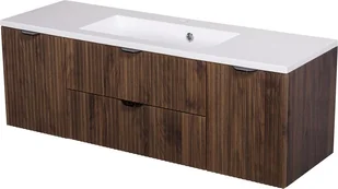 Szafka łazienkowa z lamelami wisząca z umywalką 120 cm 39/2 Victa Lamello kolor orzech - Szafki łazienkowe Szafka łazienkowa z lamelami wisząca z umywalką 120 cm 39/2 Victa Lamello kolor orzech - Szafki łazienkowe - miniaturka - grafika 1