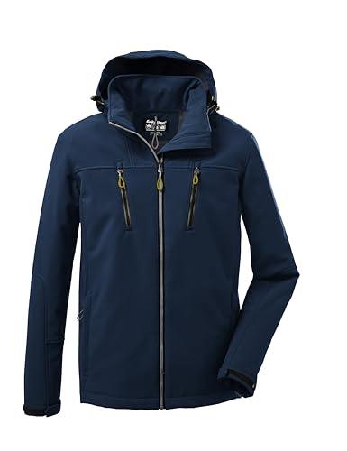 killtec Męska kurtka softshellowa/kurtka outdoorowa z odpinanym kapturem KOW 163 MN SFTSHLL JCKT, ciemnoniebieska, M, 37711-000