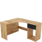 Biurka - Biurko Narożne 24N2LU03 TYP-03 Corner Dąb Wotan Helvetia Wieruszów Onyks Czarny, Dąb Wotan - miniaturka - grafika 1