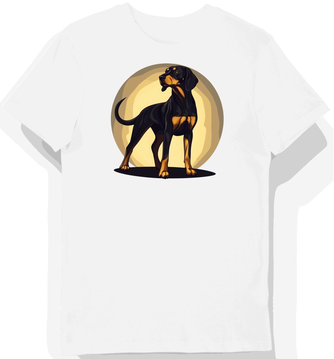 Koszulka męska biała z motywem eleganckiego gończaka 3XL