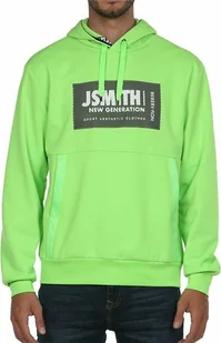 Męski sweter z kapturem John Smith Siete verde lemon green - XL - Swetry męskie - miniaturka - grafika 1