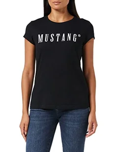 MUSTANG Damska koszulka z logo Alina C, Black 4142, XXL - Koszulki i topy damskie - miniaturka - grafika 1