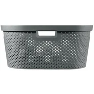 Kosze na bieliznę - Curver Kosz na pranie do magla Infinity 40L ciemno-szary Recycled 245675 - miniaturka - grafika 1
