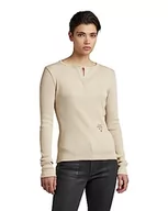 Koszulki i topy damskie - G-STAR RAW Top damski Granddad Slim Top, beżowy (Brown Rice D22336-c678-d309), XS - miniaturka - grafika 1