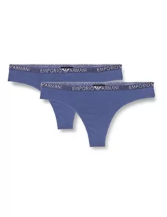 Majtki damskie - Emporio Armani Women's Basic Cotton Thong Majtki Stringi (Paczka 2) Damskie, Denim, M - grafika 1