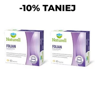 Naturell, Zestaw Folian kwas foliowy, 2x60 tabletek - Przeziębienie i grypa - miniaturka - grafika 1