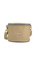 Torebki damskie - Beżowa damska listonoszka biodrówka krokodyl - miniaturka - grafika 1