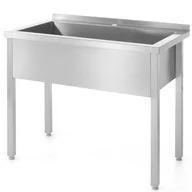 Meble gastronomiczne - Stół z basenem jednokomorowym gastronomiczny spawany nierdzewny 120x60x85 cm - Hendi 813430 - miniaturka - grafika 1